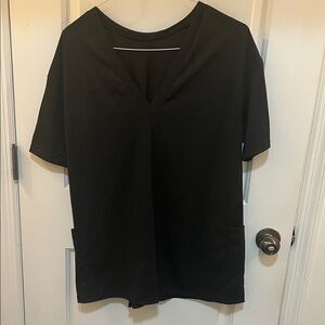 Black V-Neck Short Sleeve Womens romper